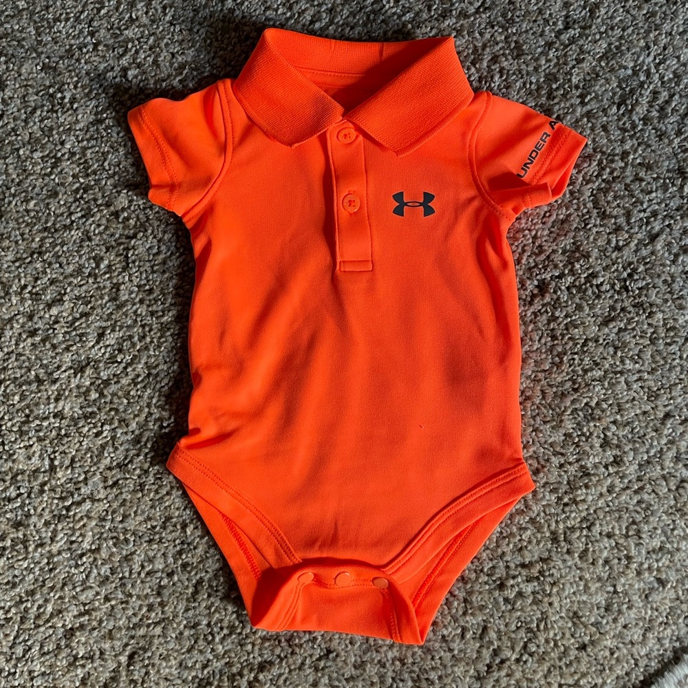 0-3 months under armour collared onesie !